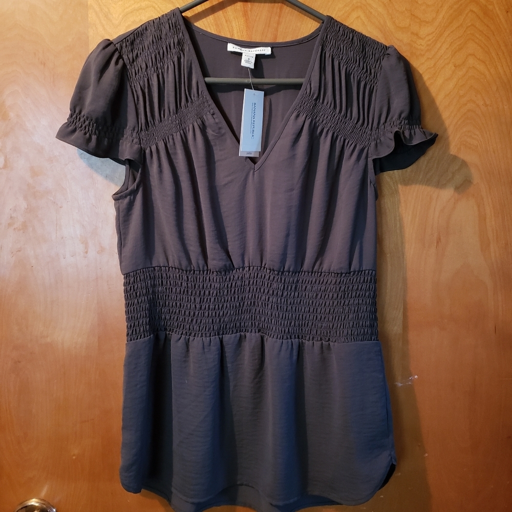 Small petite banana republic green blouse